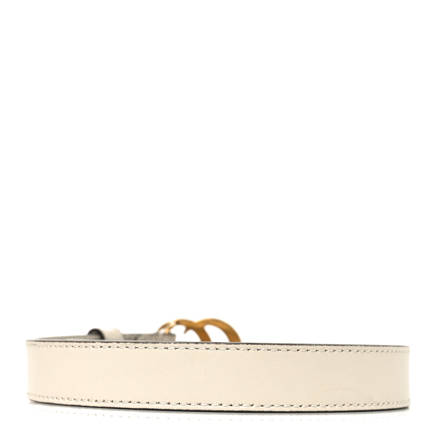 Gucci Calfskin Double G 20mm Belt 80 32 Mystic White