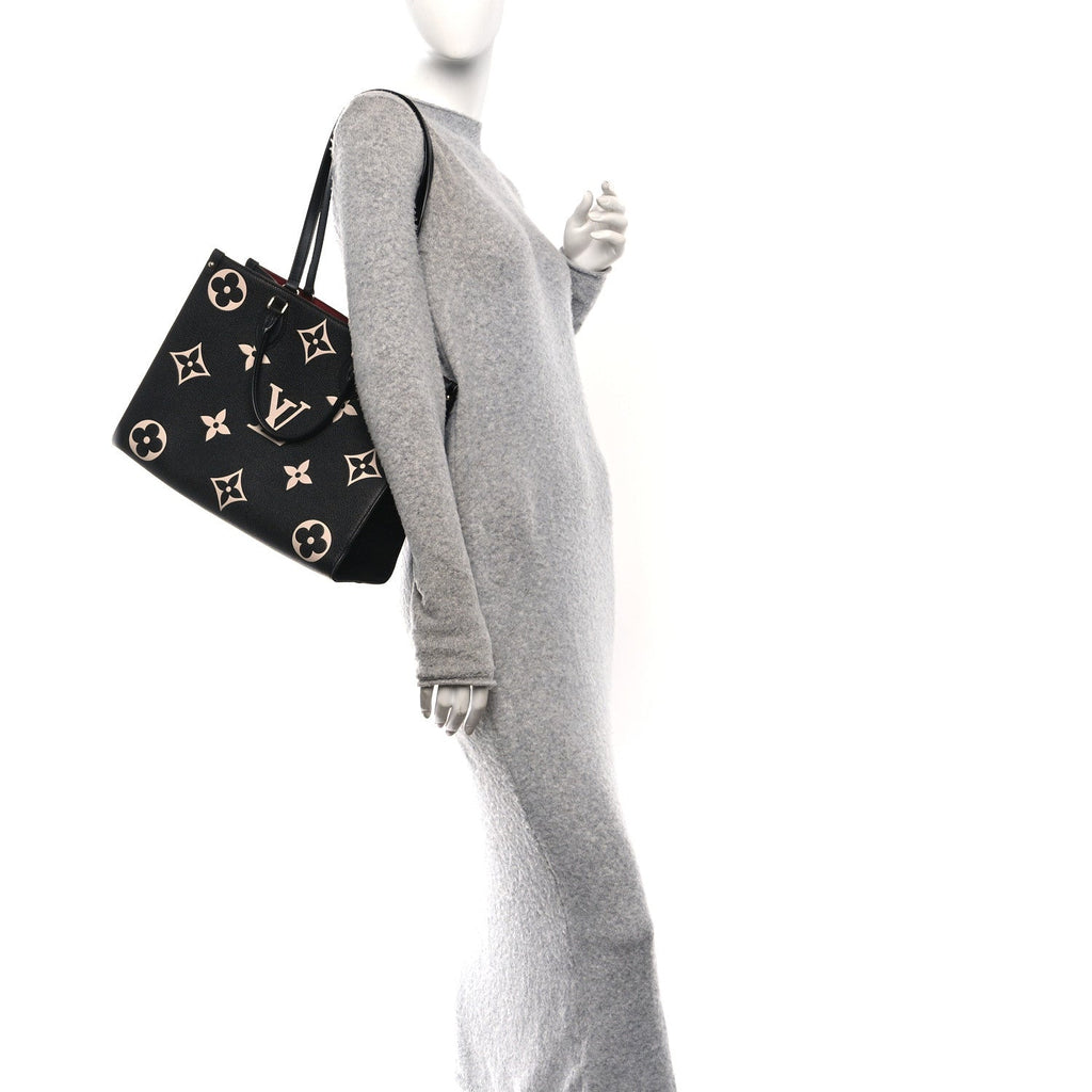 Louis Vuitton Empreinte Monogram Giant Onthego MM Black Beige