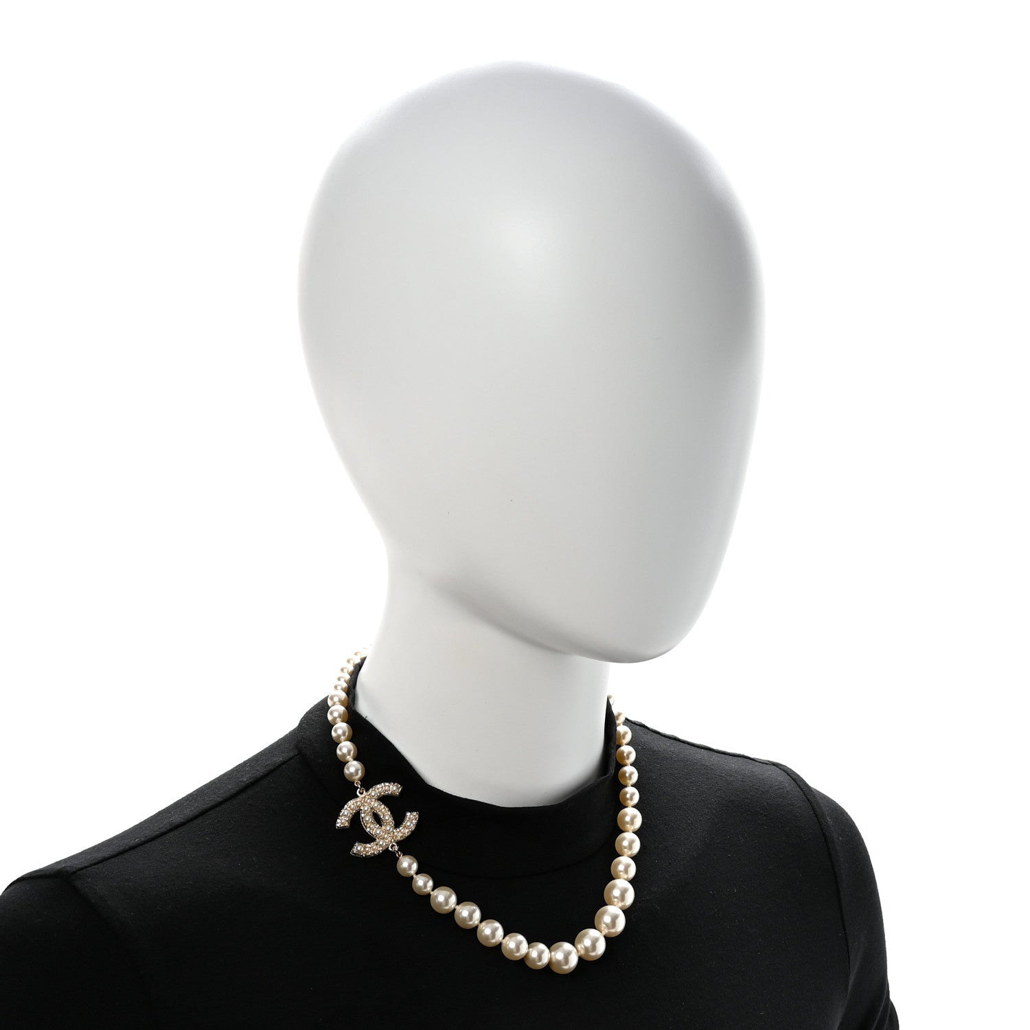 Pearl CC 100th Anniversary Necklace Light Gold