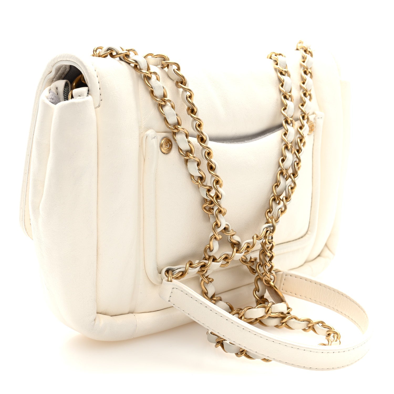 Chanel Lambskin Small Simply Flap White