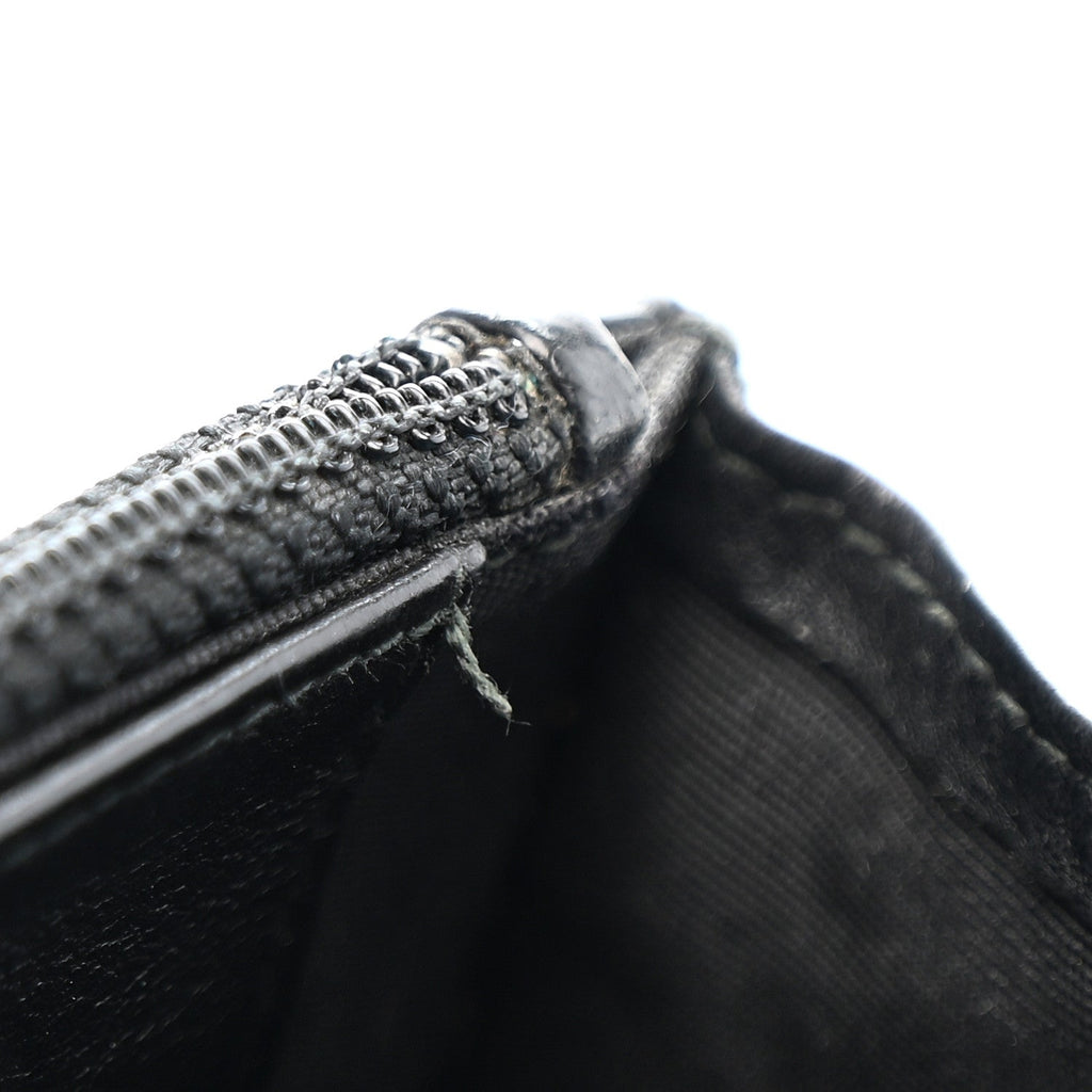Chanel Crumpled Calfskin Quilted Wallet On Chain WOC So Black