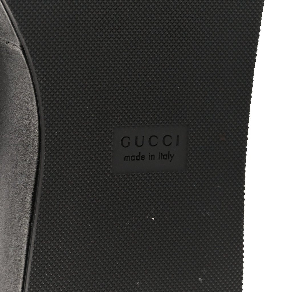 Gucci Kama Calfskin Horsebit Womens Wedge Platform Loafers 38.5 Black