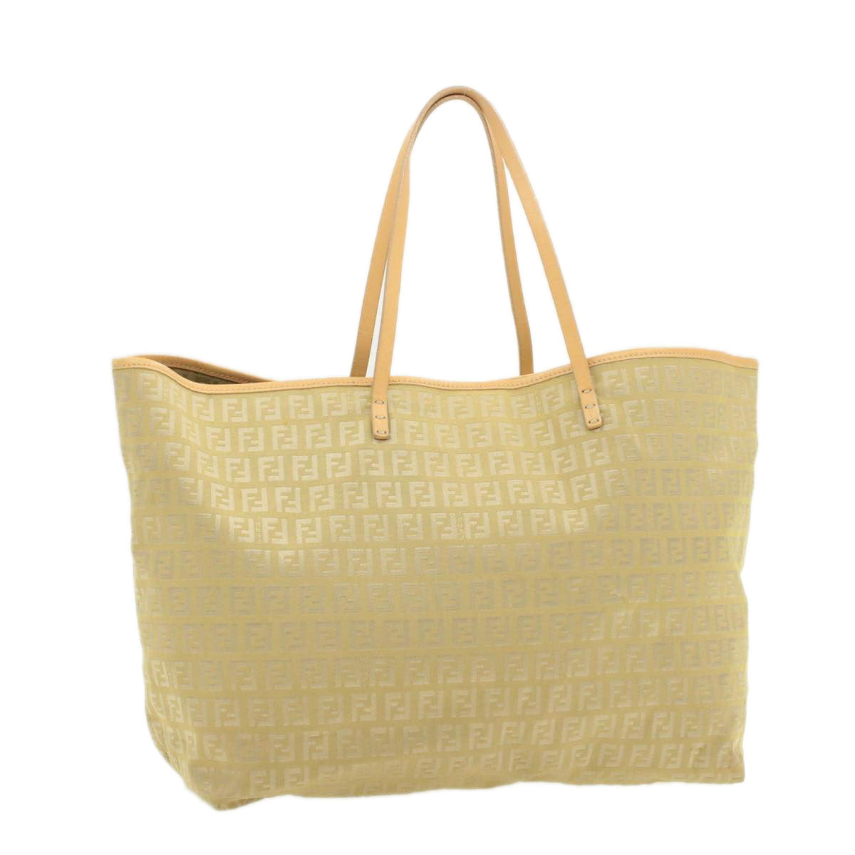FENDI Zucchino Canvas Tote Bag Beige  am136b