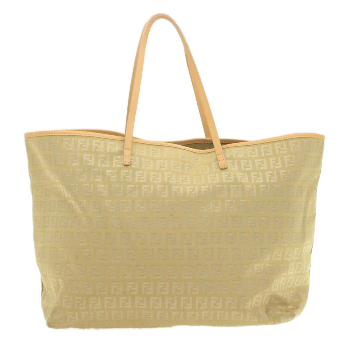 FENDI Zucchino Canvas Tote Bag Beige  am136b