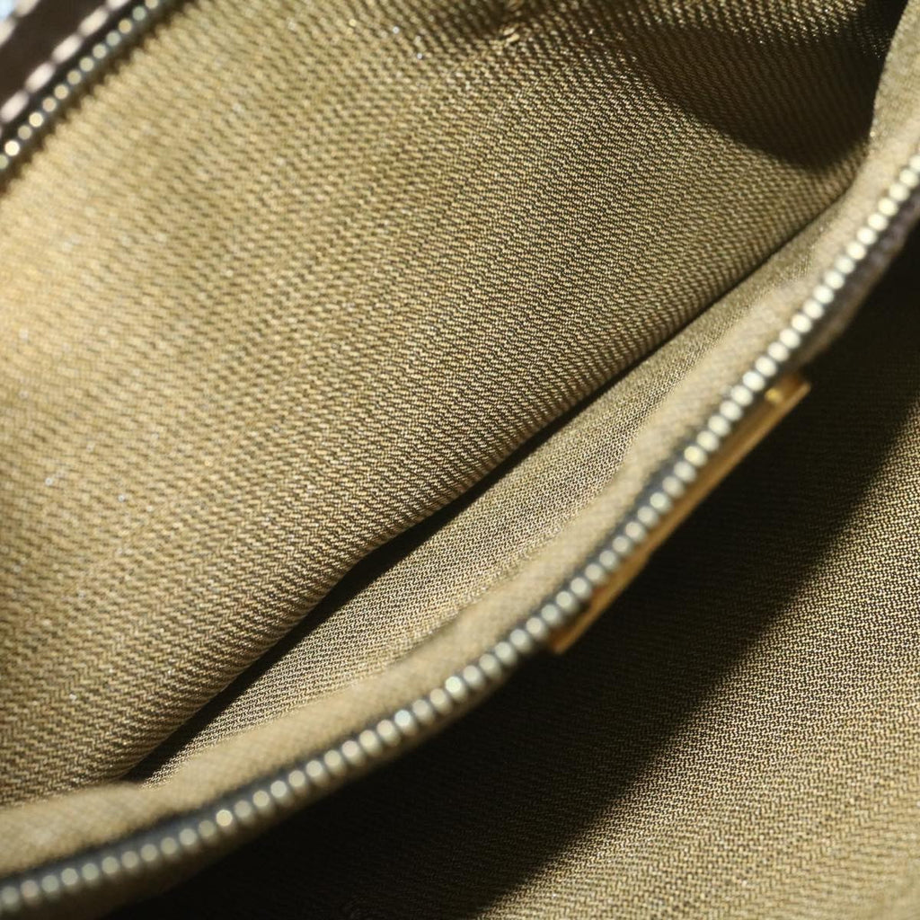 FENDI Zucca Canvas Hand Bag Brown Black  am332b