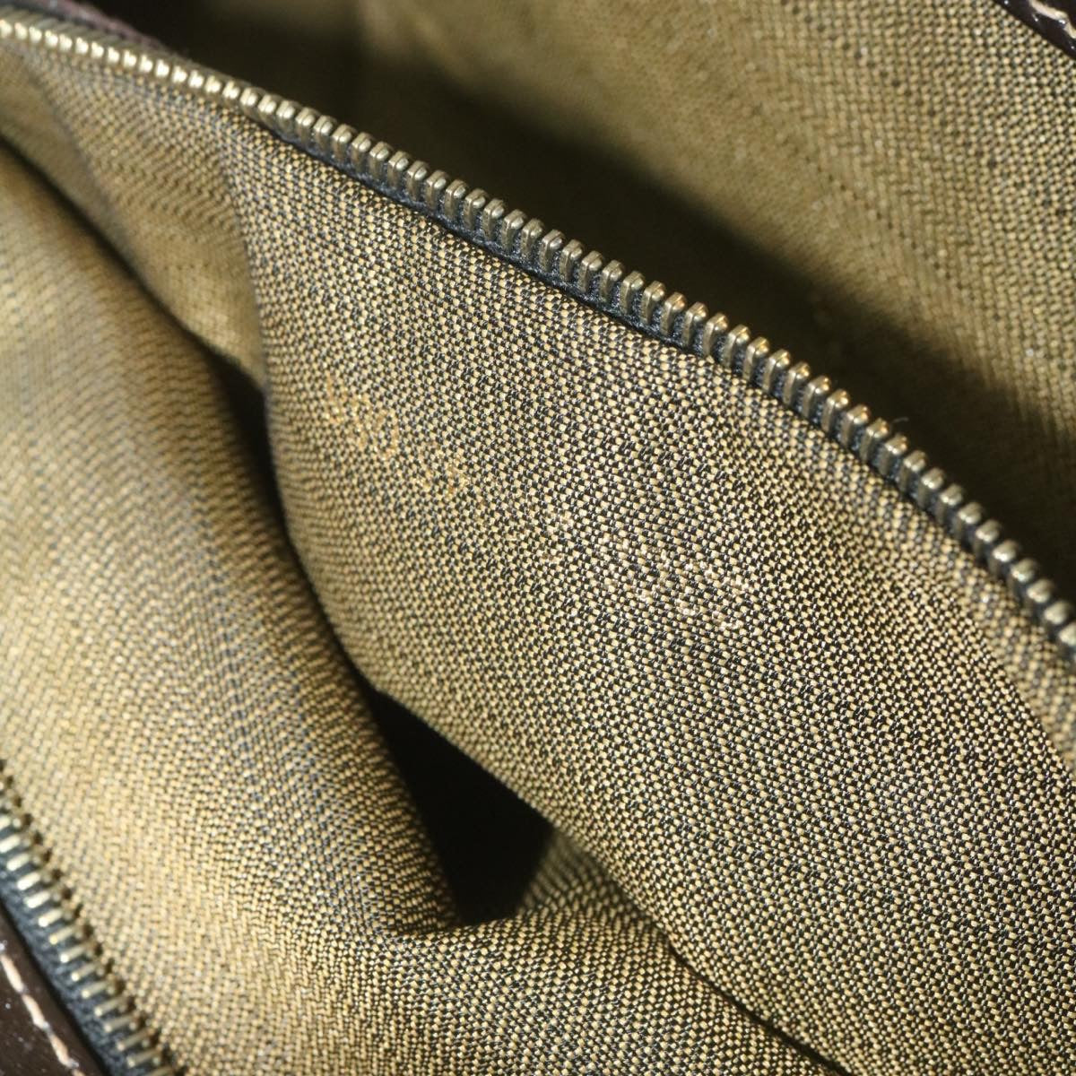FENDI Zucca Canvas Hand Bag Brown Black  am332b