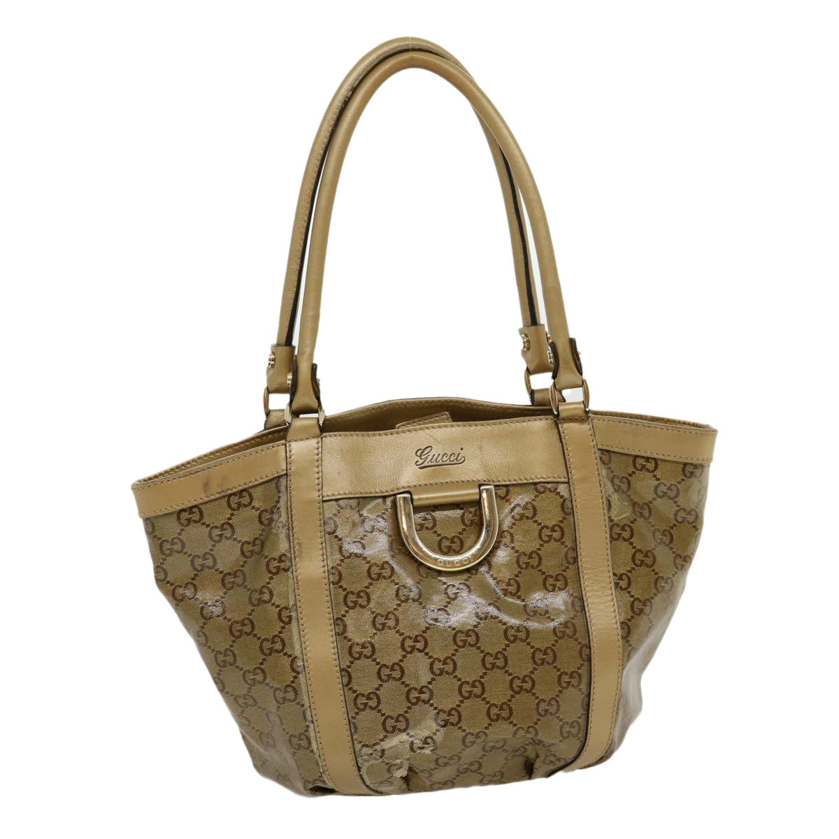 GUCCI GG Canvas Tote Bag Beige Gold 211983204991  bs1798