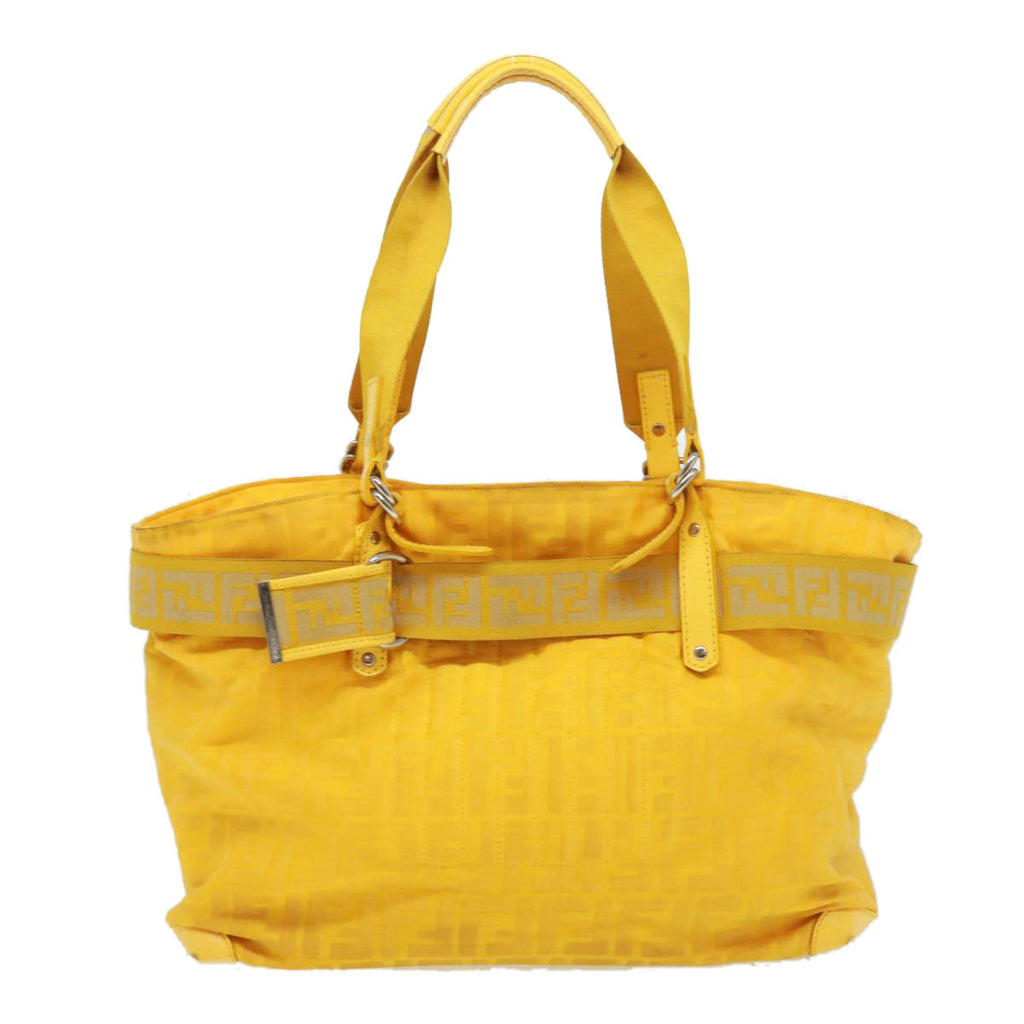 FENDI Zucca Canvas Tote Bag Nylon Yellow  bs2911