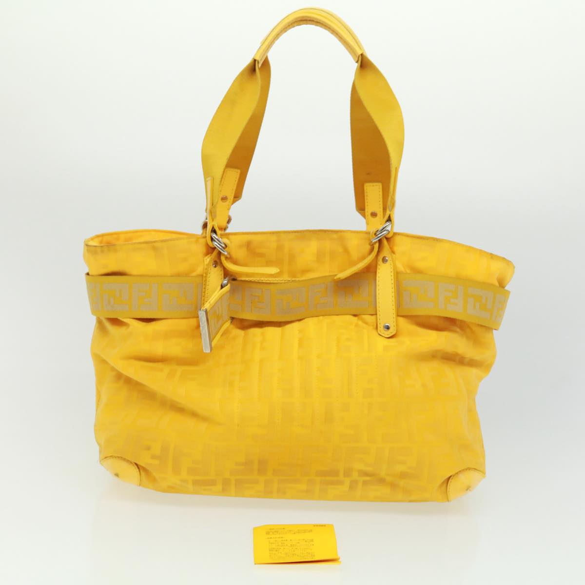 FENDI Zucca Canvas Tote Bag Nylon Yellow  bs2911