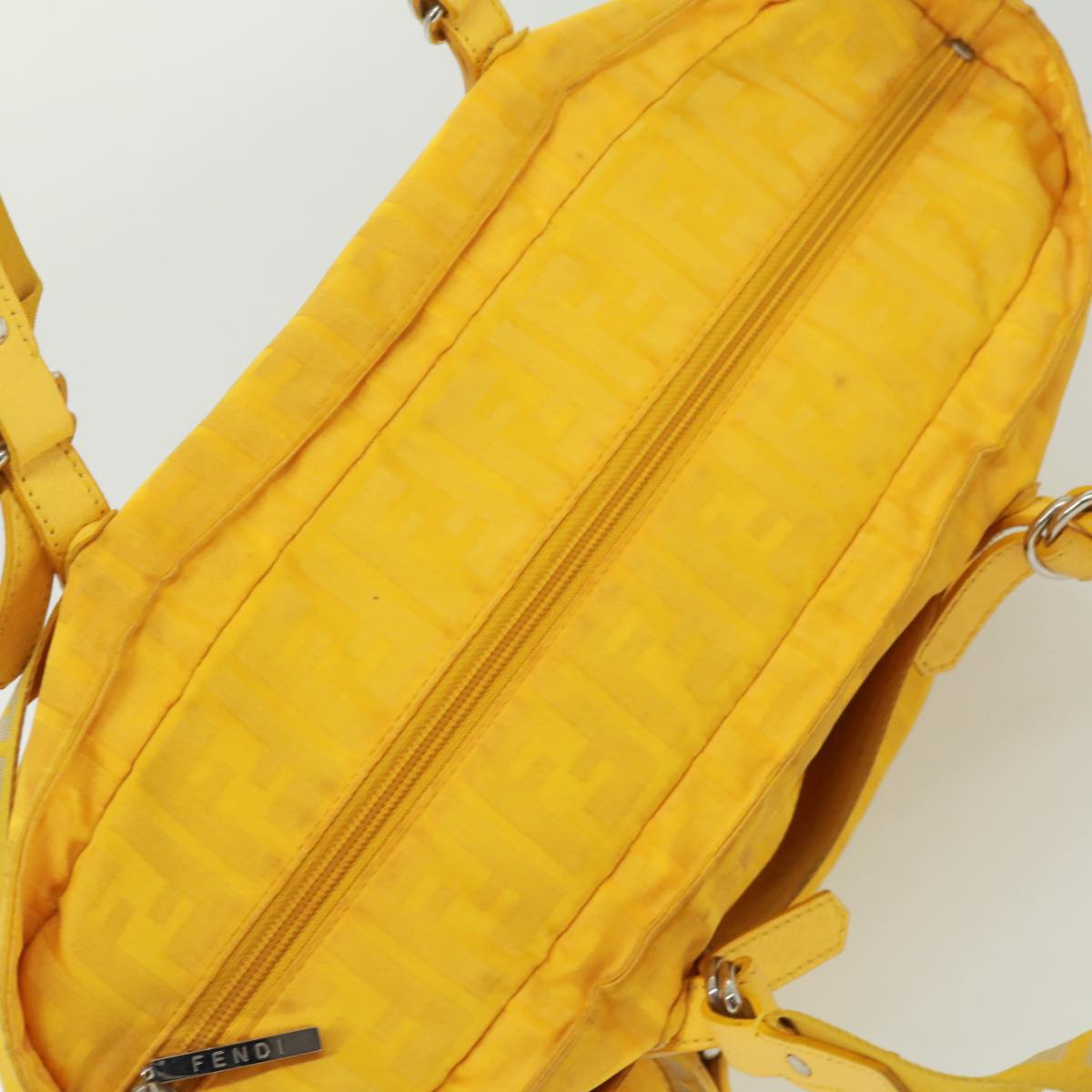 FENDI Zucca Canvas Tote Bag Nylon Yellow  bs2911