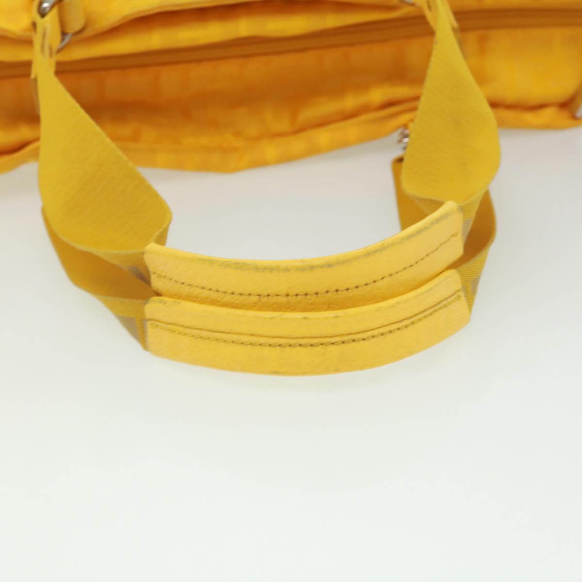 FENDI Zucca Canvas Tote Bag Nylon Yellow Auth bs2911