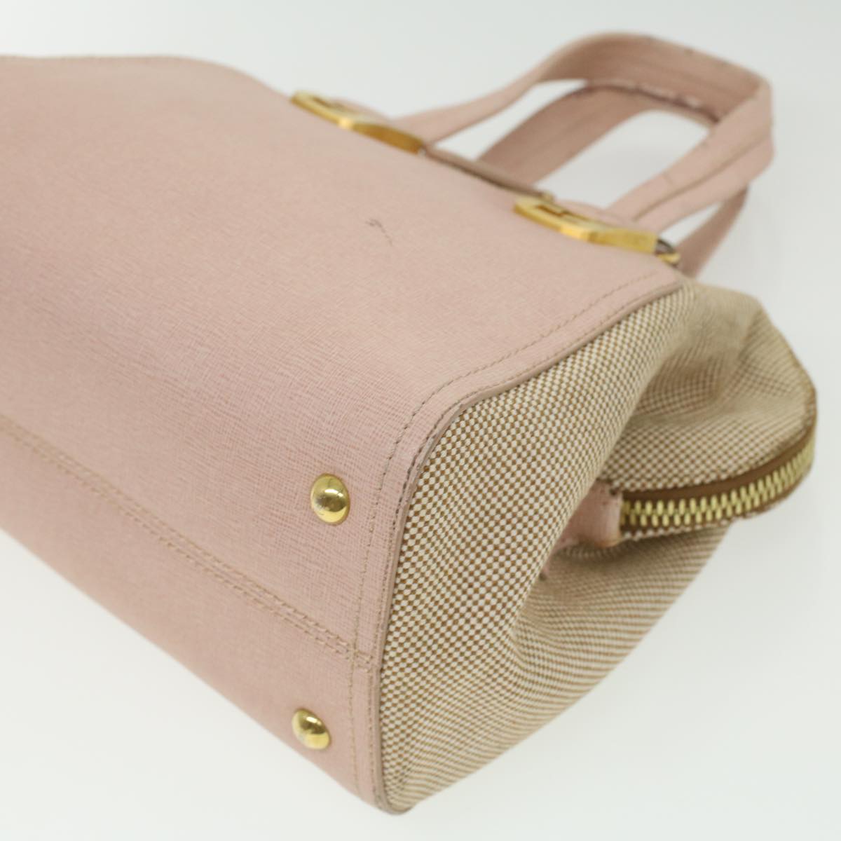 FENDI Hand Bag Leather Canvas 2way Pink  bs3819