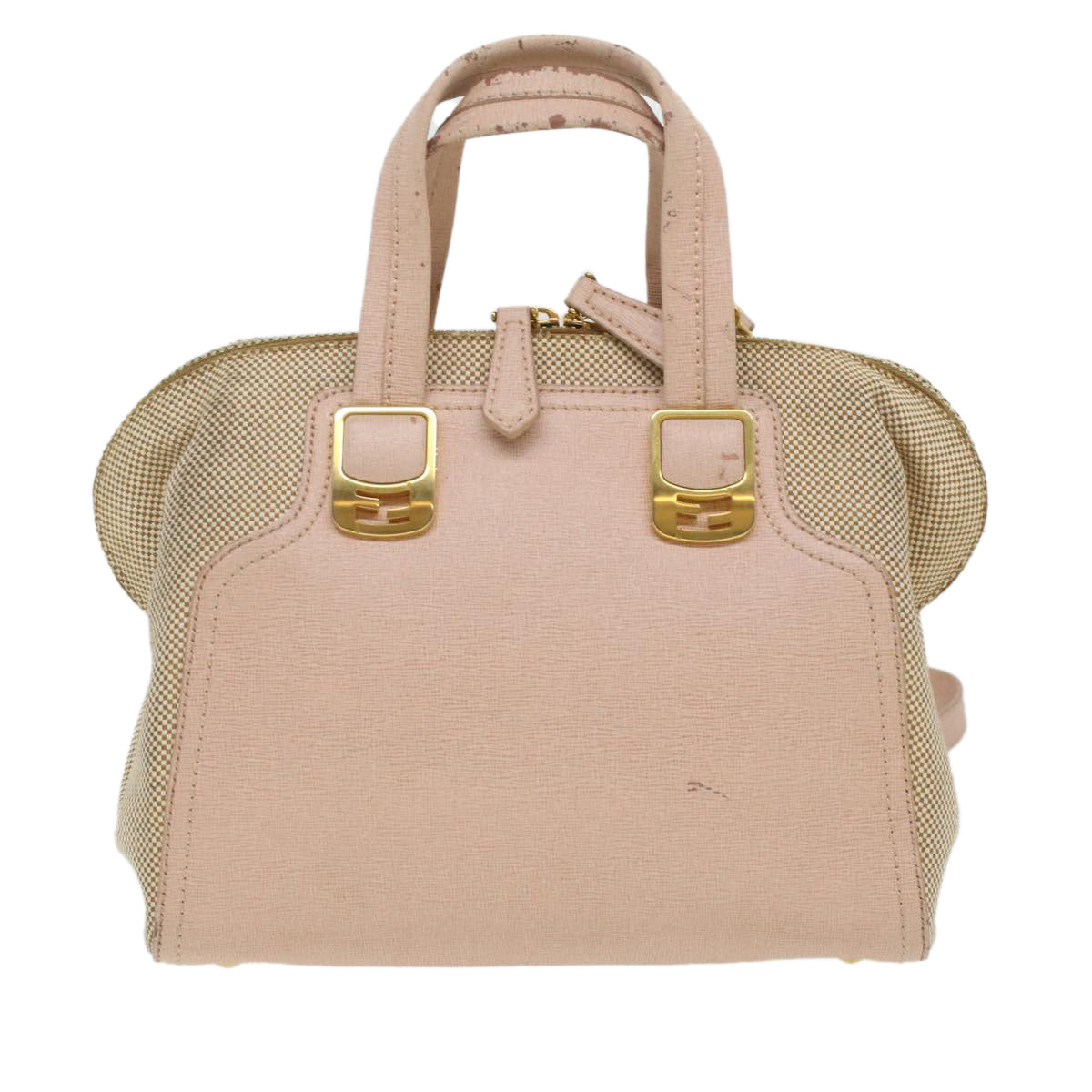 FENDI Hand Bag Leather Canvas 2way Pink  bs3819