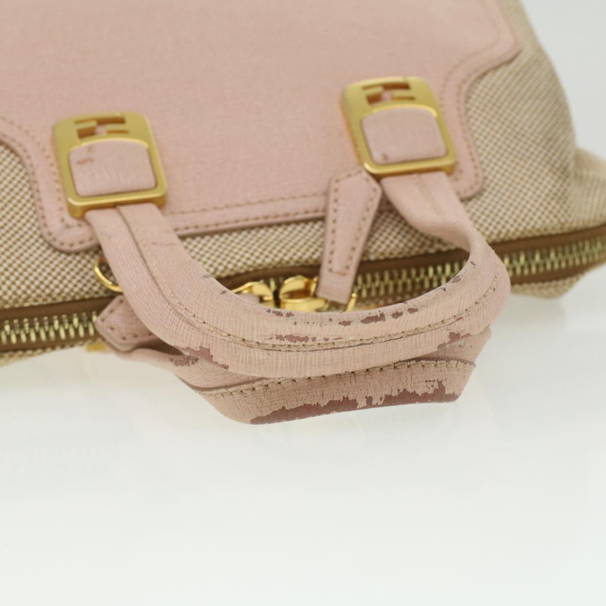 FENDI Hand Bag Leather Canvas 2way Pink  bs3819