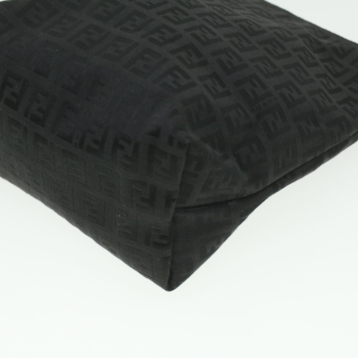 FENDI Zucchino Canvas Hand Bag Black Auth bs4045