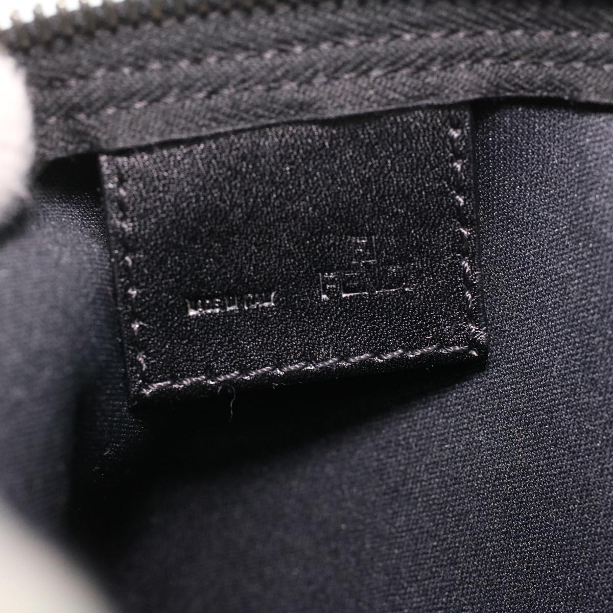 FENDI Zucchino Canvas Hand Bag Black  bs4045