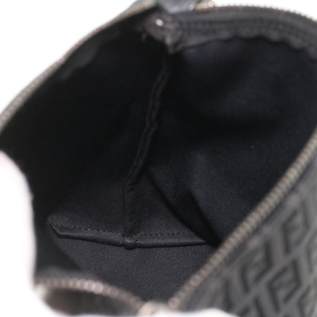FENDI Zucchino Canvas Hand Bag Black Auth bs4045