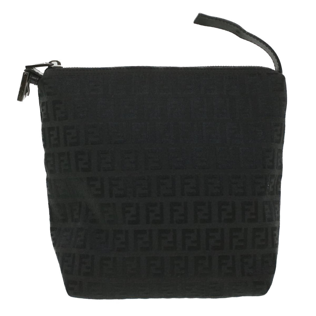 FENDI Zucchino Canvas Hand Bag Black  bs4045