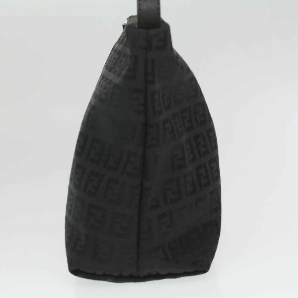 FENDI Zucchino Canvas Hand Bag Black Auth bs4045