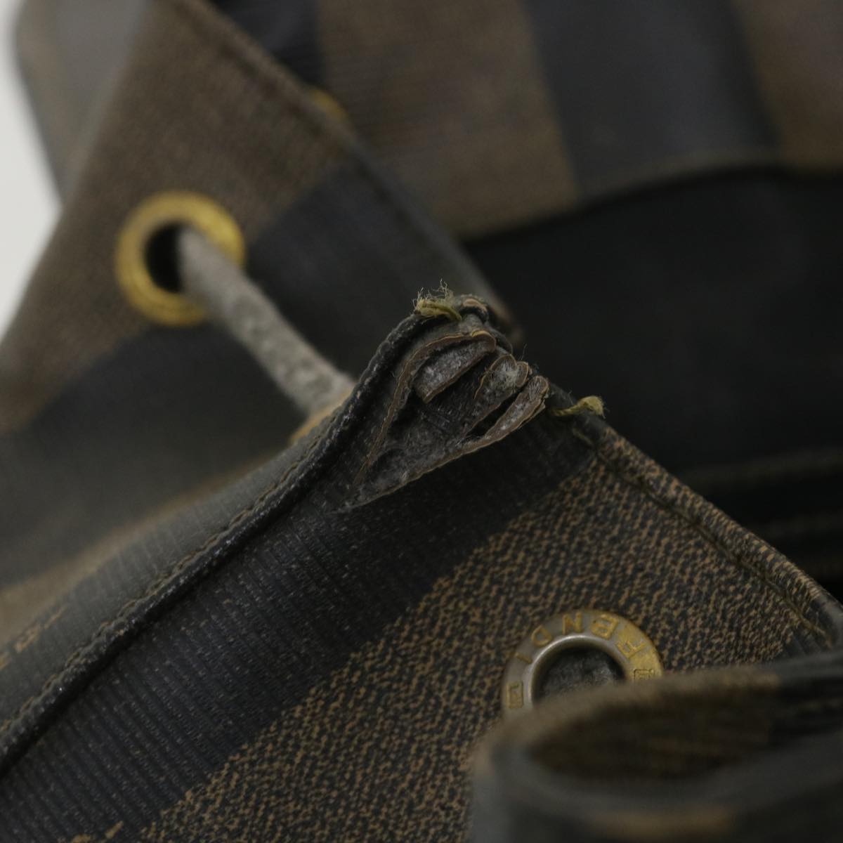 FENDI Pecan Canvas Backpack Brown Black  bs4573