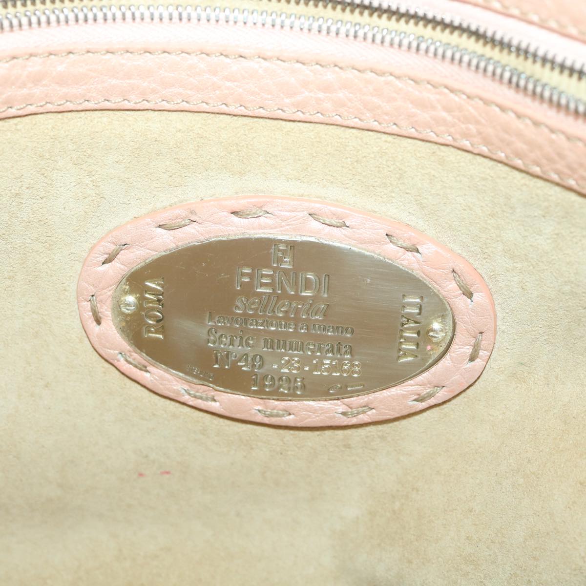 FENDI Celeria Tote Bag Leather Pink Auth bs4616