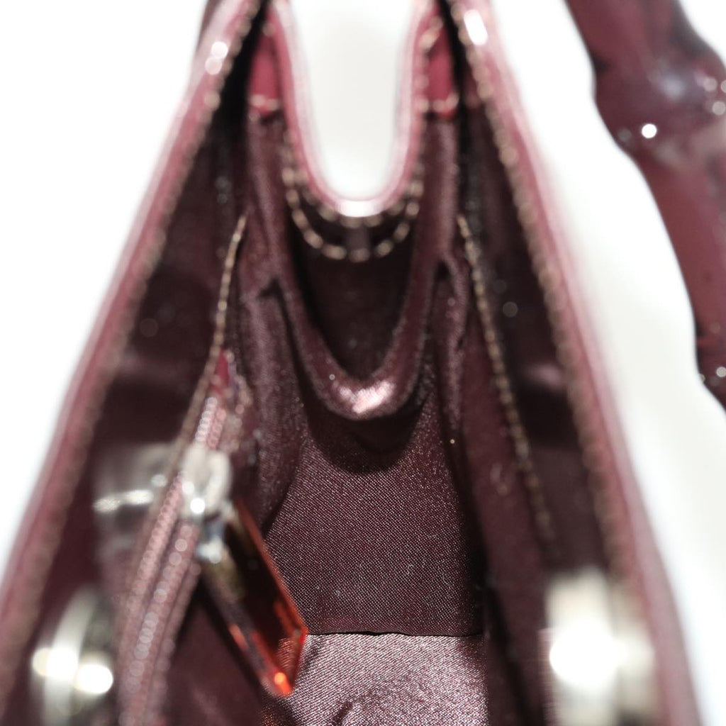 GUCCI Bamboo Shoulder Bag Satin Purple 000.0822  bs5803