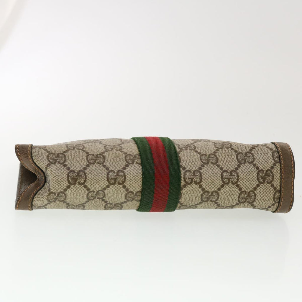 GUCCI GG Canvas Web Sherry Line Clutch Bag Beige Red Green 89.01.001  bs5999