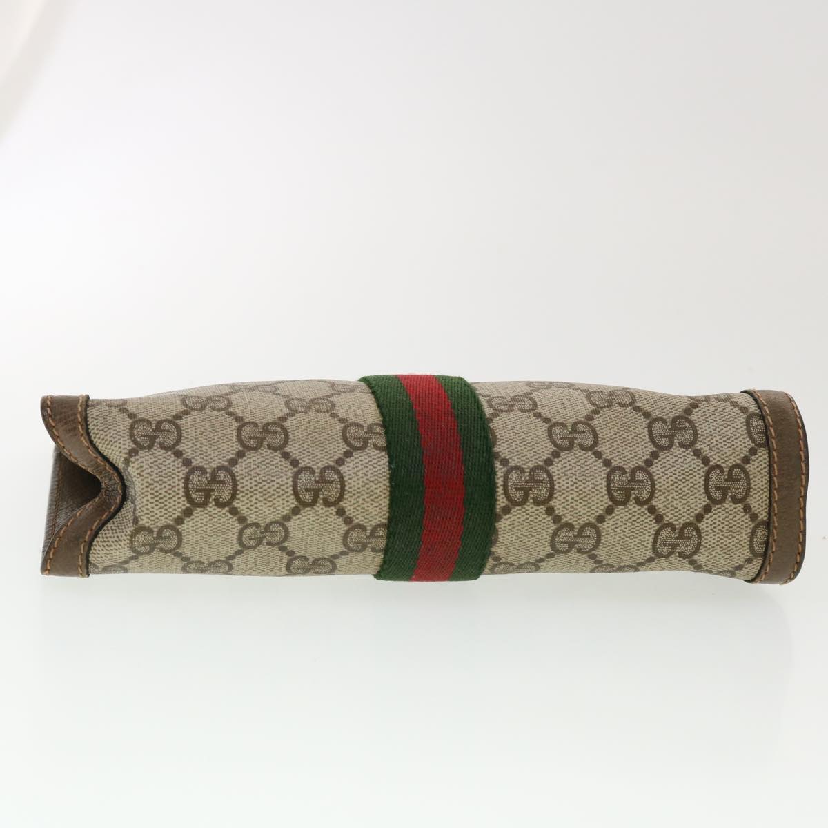 GUCCI GG Canvas Web Sherry Line Clutch Bag Beige Red Green 89.01.001  bs5999