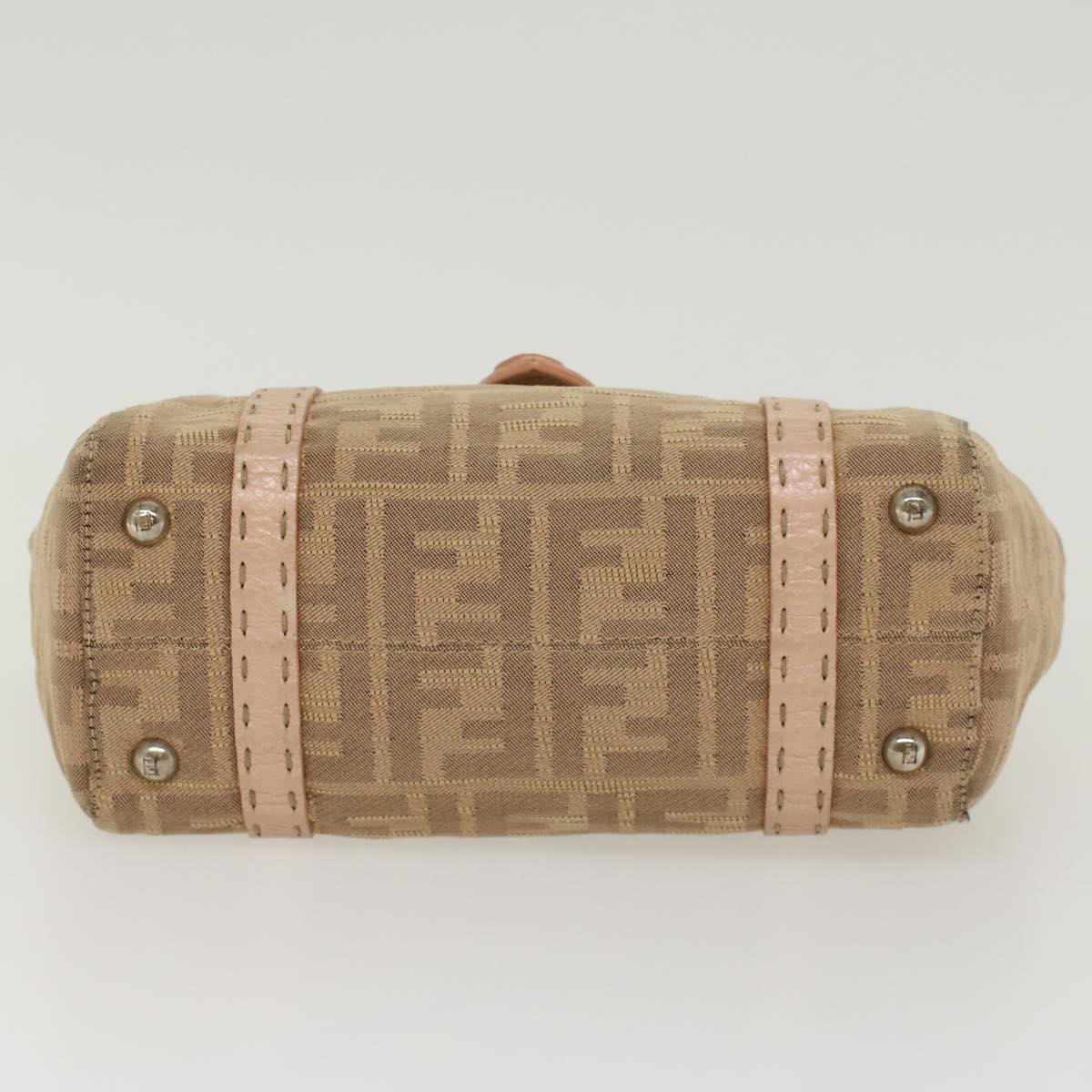 FENDI Zucca Canvas Linda Hand Bag Beige Pink  bs6036