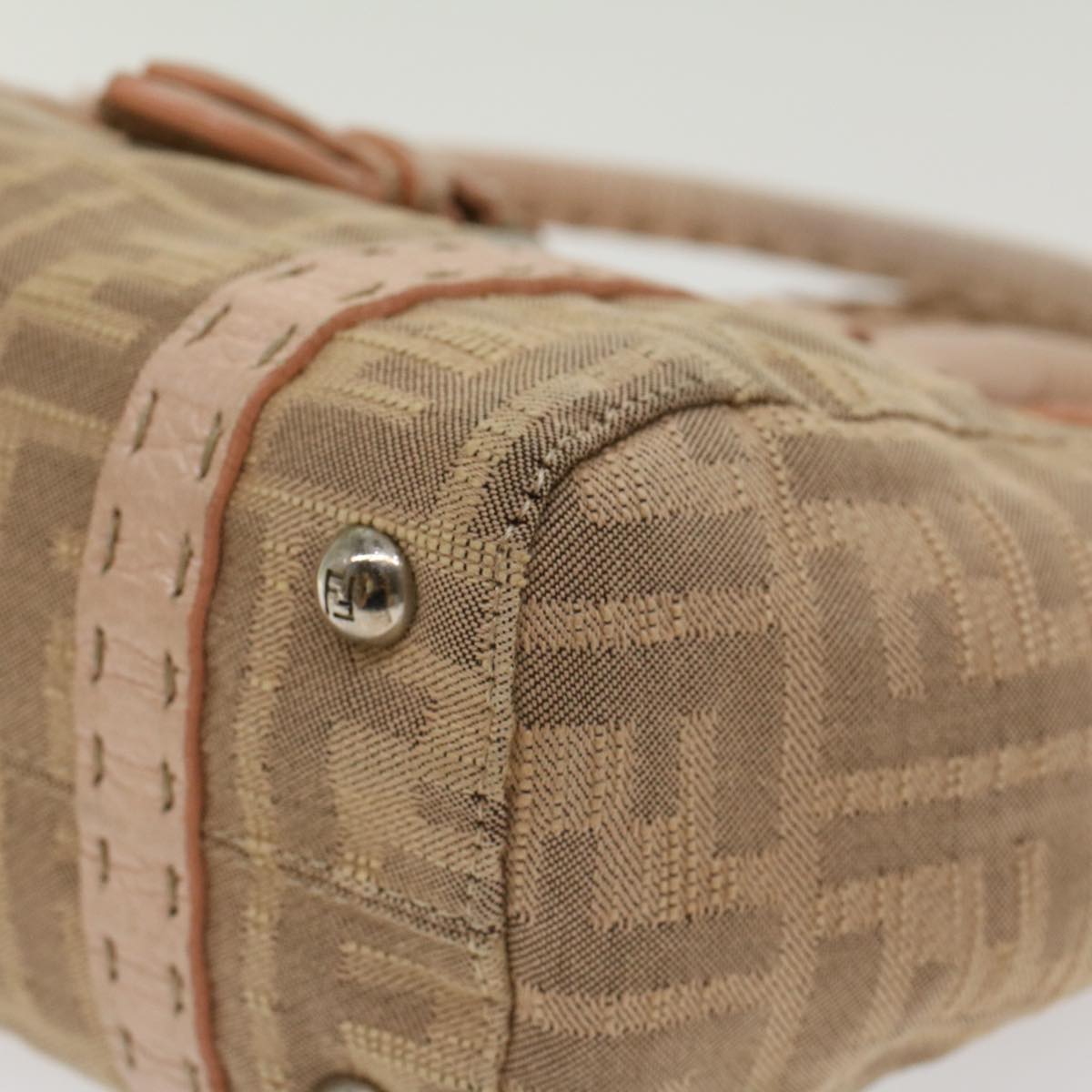 FENDI Zucca Canvas Linda Hand Bag Beige Pink  bs6036