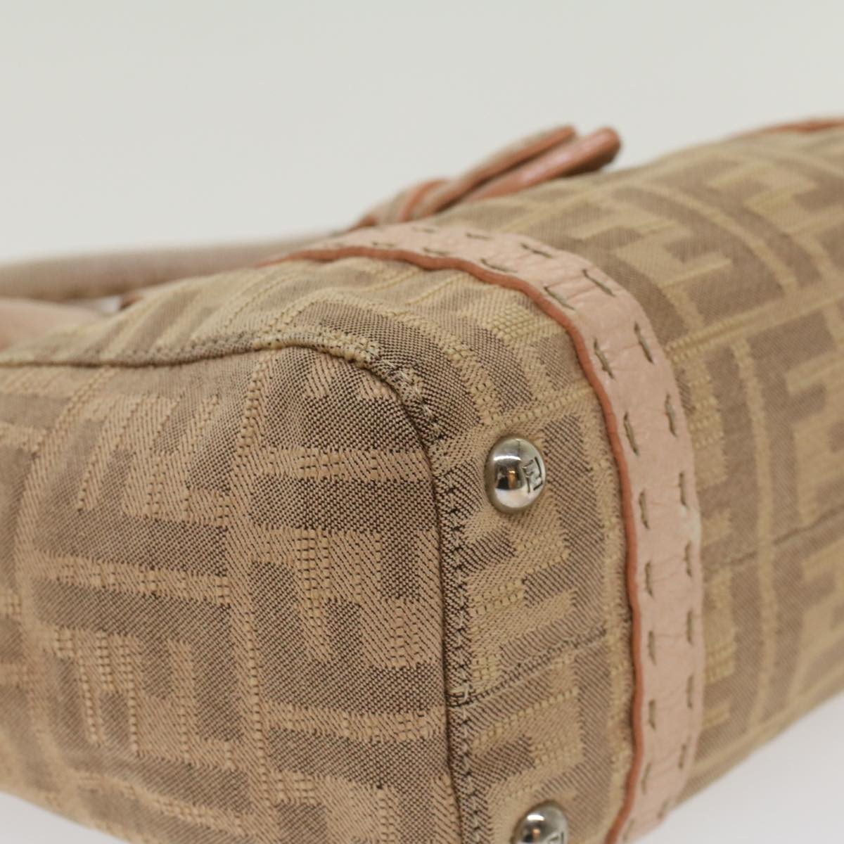 FENDI Zucca Canvas Linda Hand Bag Beige Pink  bs6036