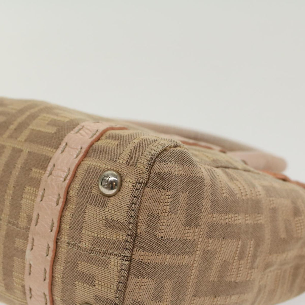 FENDI Zucca Canvas Linda Hand Bag Beige Pink  bs6036