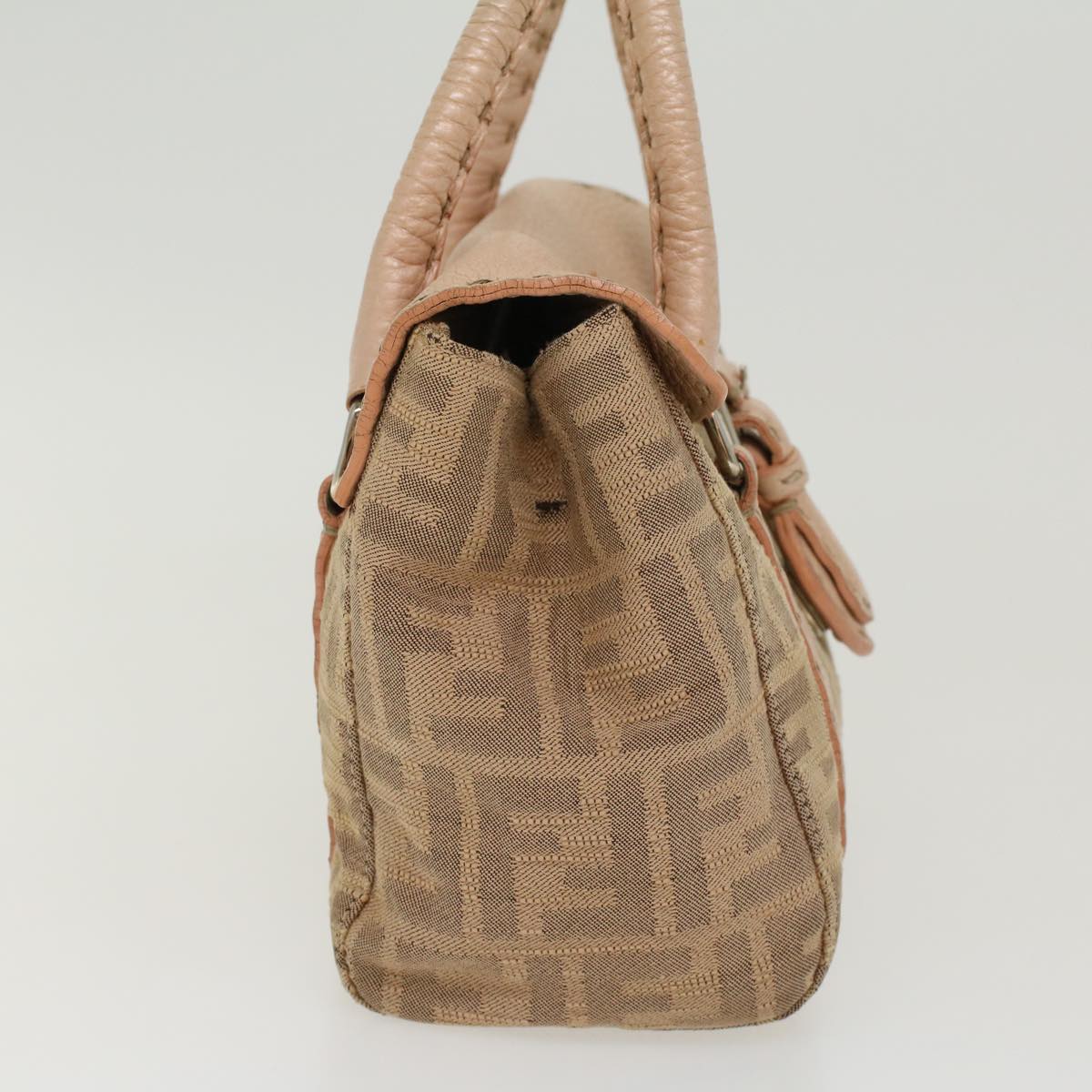 FENDI Zucca Canvas Linda Hand Bag Beige Pink  bs6036