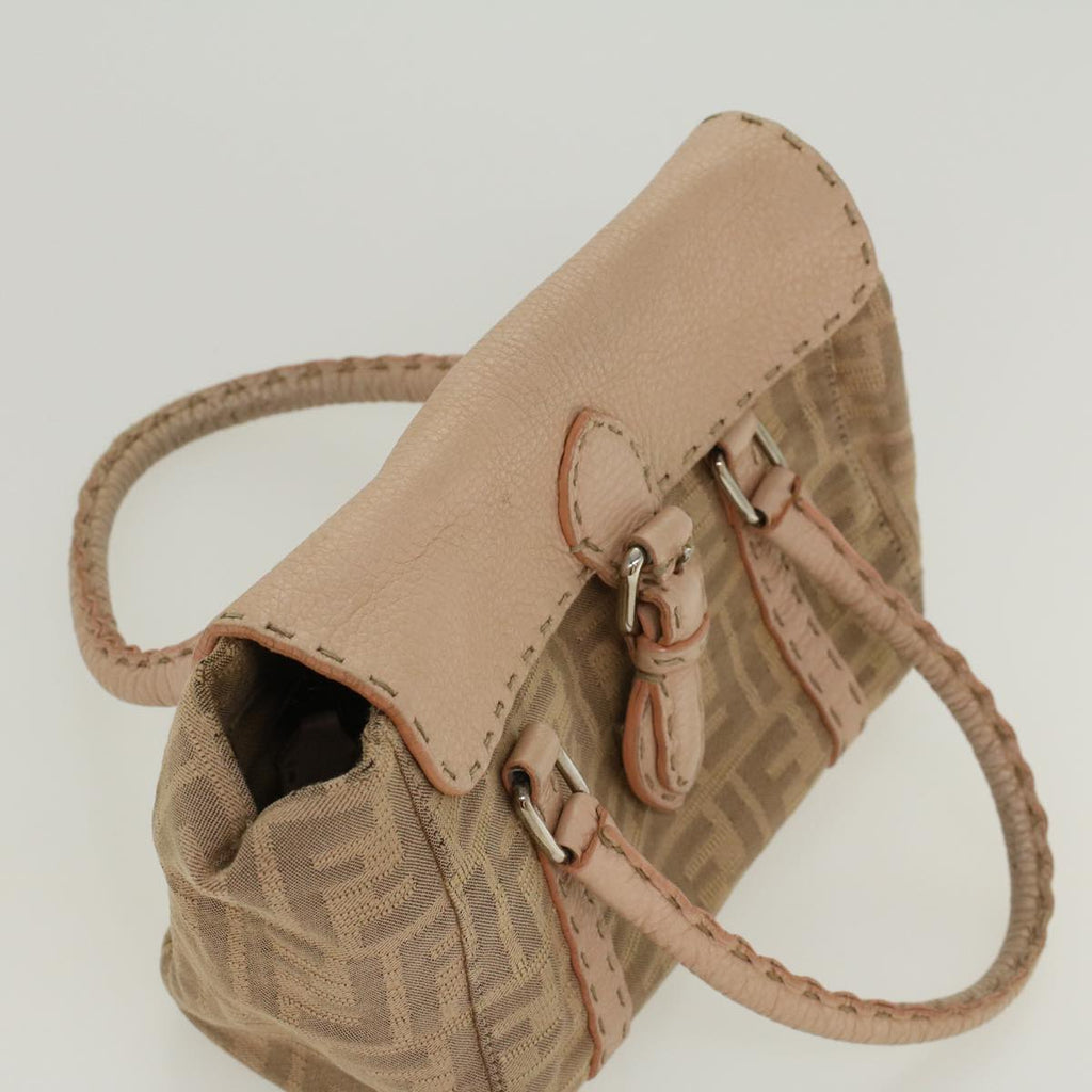 FENDI Zucca Canvas Linda Hand Bag Beige Pink  bs6036