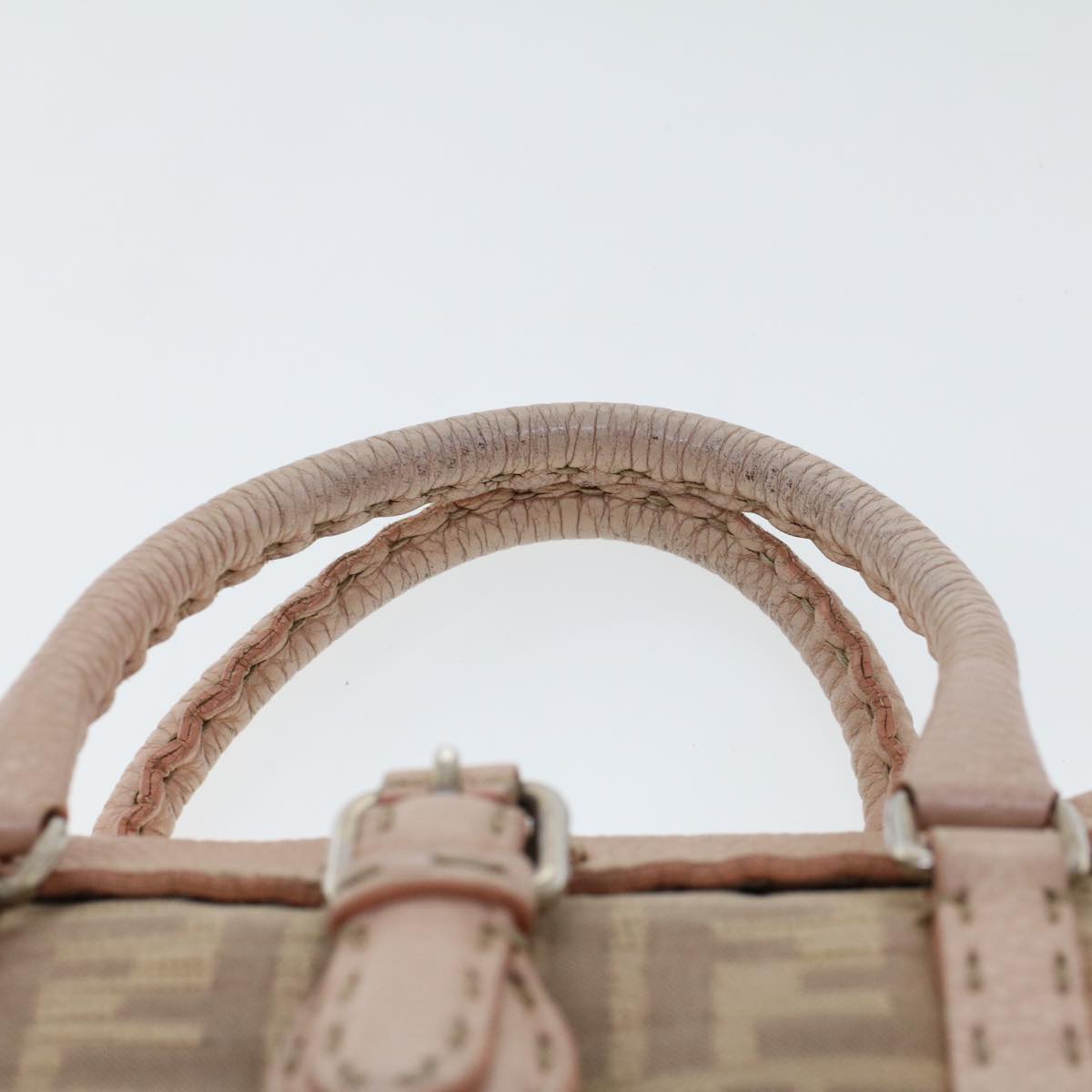 FENDI Zucca Canvas Linda Hand Bag Beige Pink  bs6036