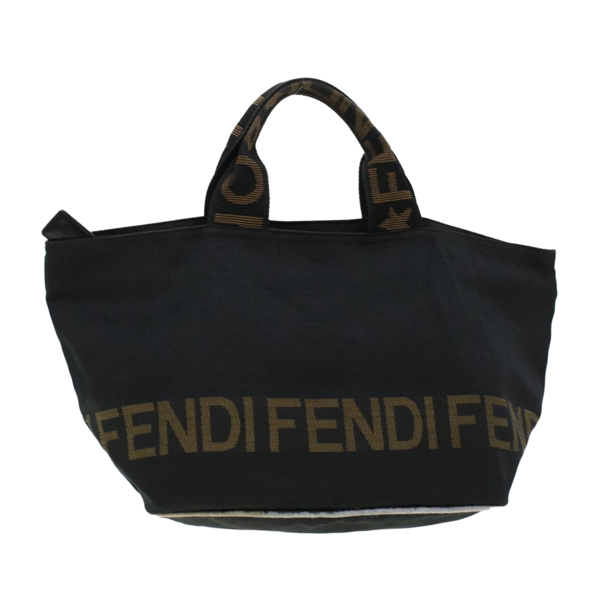 FENDI Zucca Canvas Hand Bag Black Brown  bs6057