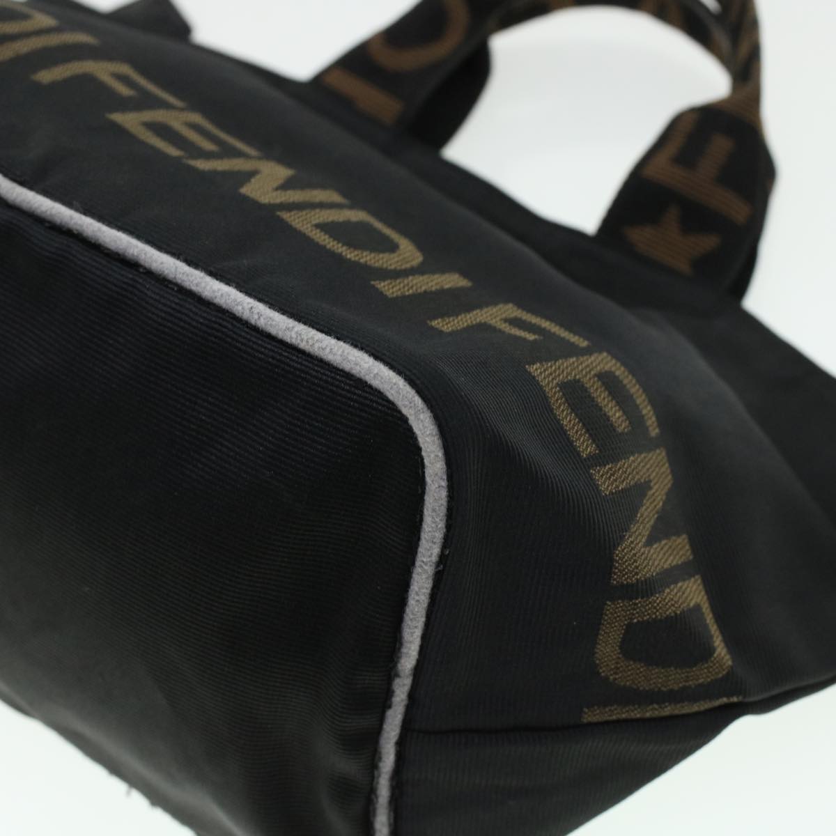 FENDI Zucca Canvas Hand Bag Black Brown  bs6057