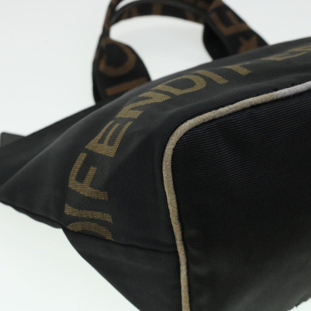 FENDI Zucca Canvas Hand Bag Black Brown  bs6057