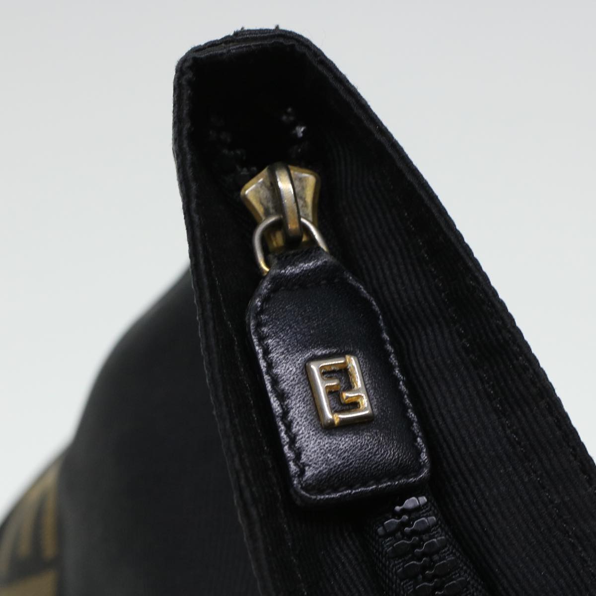 FENDI Zucca Canvas Hand Bag Black Brown  bs6057