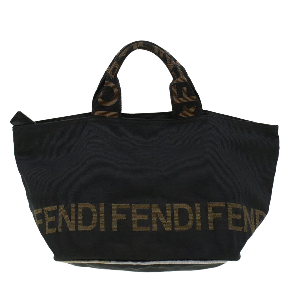 FENDI Zucca Canvas Hand Bag Black Brown  bs6057