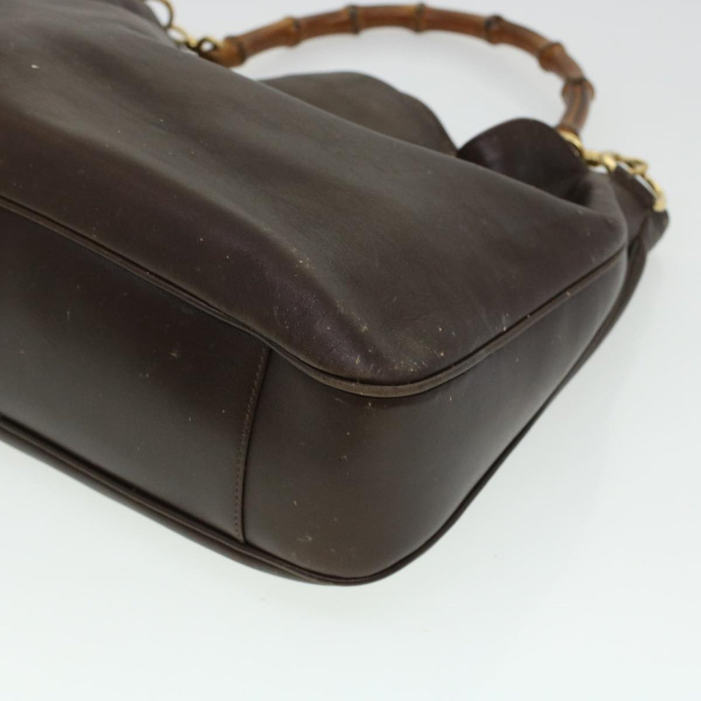 GUCCI Bamboo Shoulder Bag Leather 2way Brown  bs6148