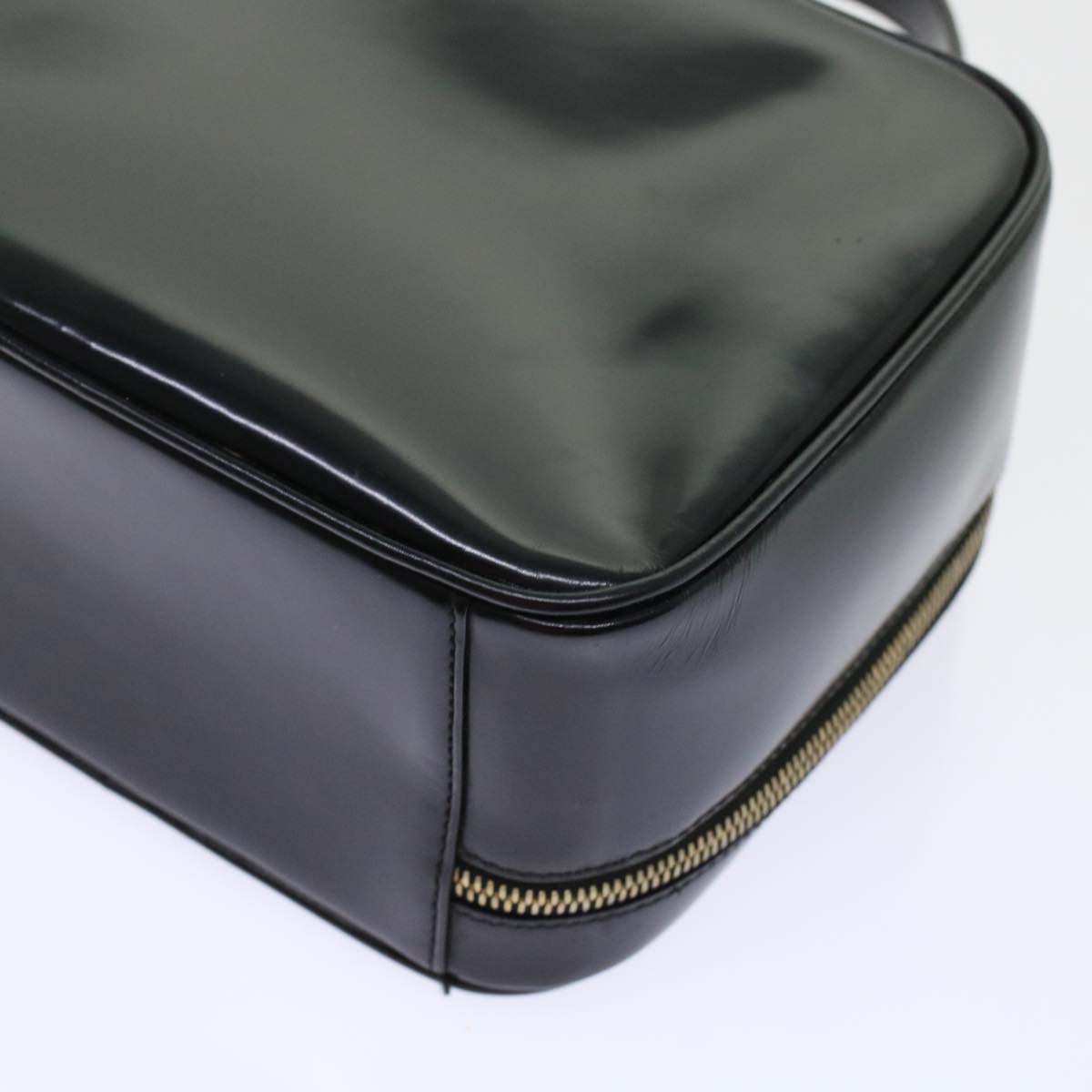 GUCCI Bamboo Vanity Cosmetic Pouch Patent leather Black  bs6279