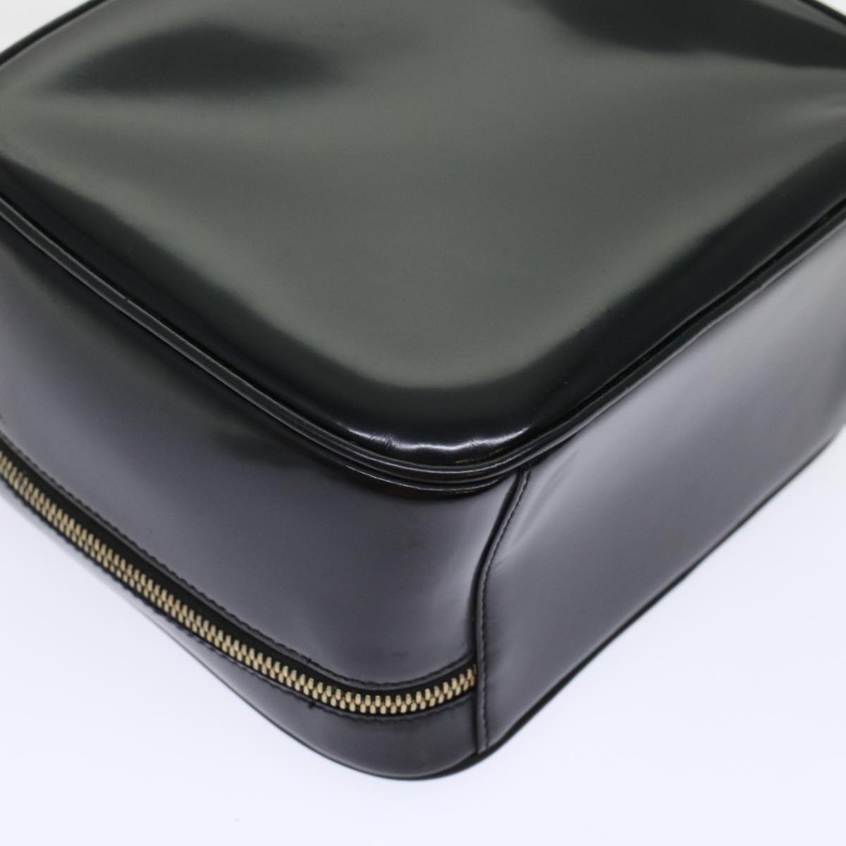 GUCCI Bamboo Vanity Cosmetic Pouch Patent leather Black  bs6279