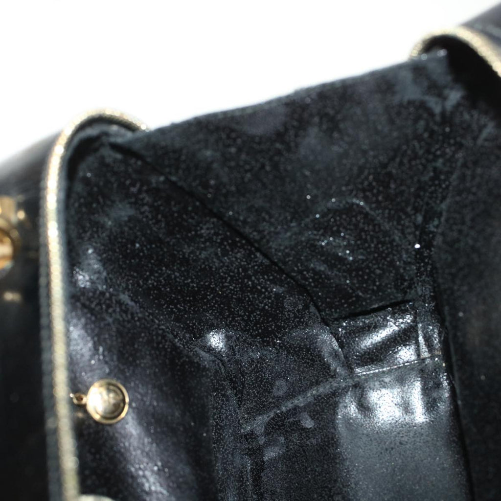 GUCCI Bamboo Vanity Cosmetic Pouch Patent leather Black  bs6279