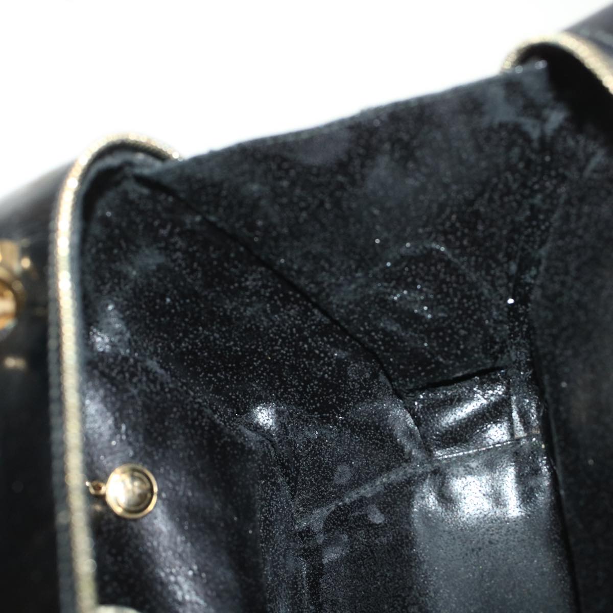 GUCCI Bamboo Vanity Cosmetic Pouch Patent leather Black  bs6279