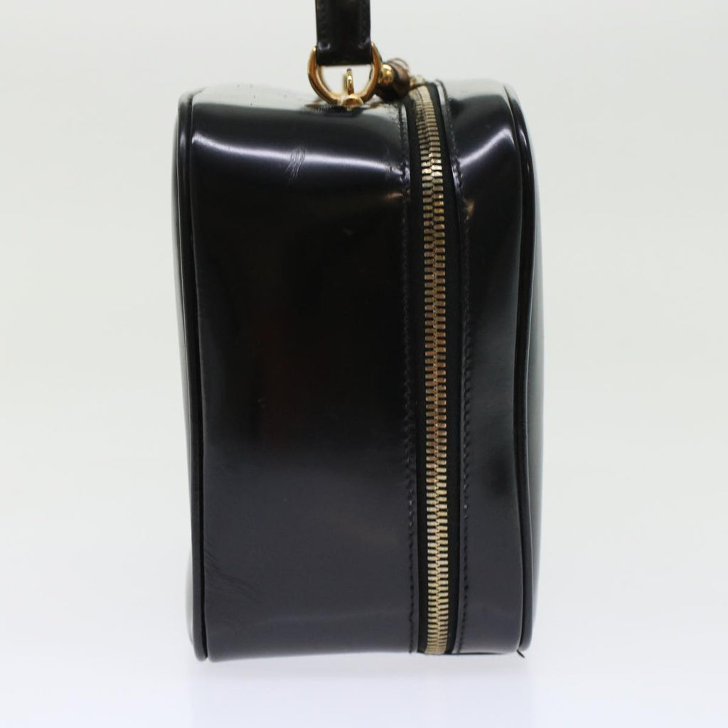 GUCCI Bamboo Vanity Cosmetic Pouch Patent leather Black  bs6279