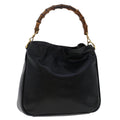 GUCCI Bamboo Shoulder Bag Leather Black 0011638  bs6460