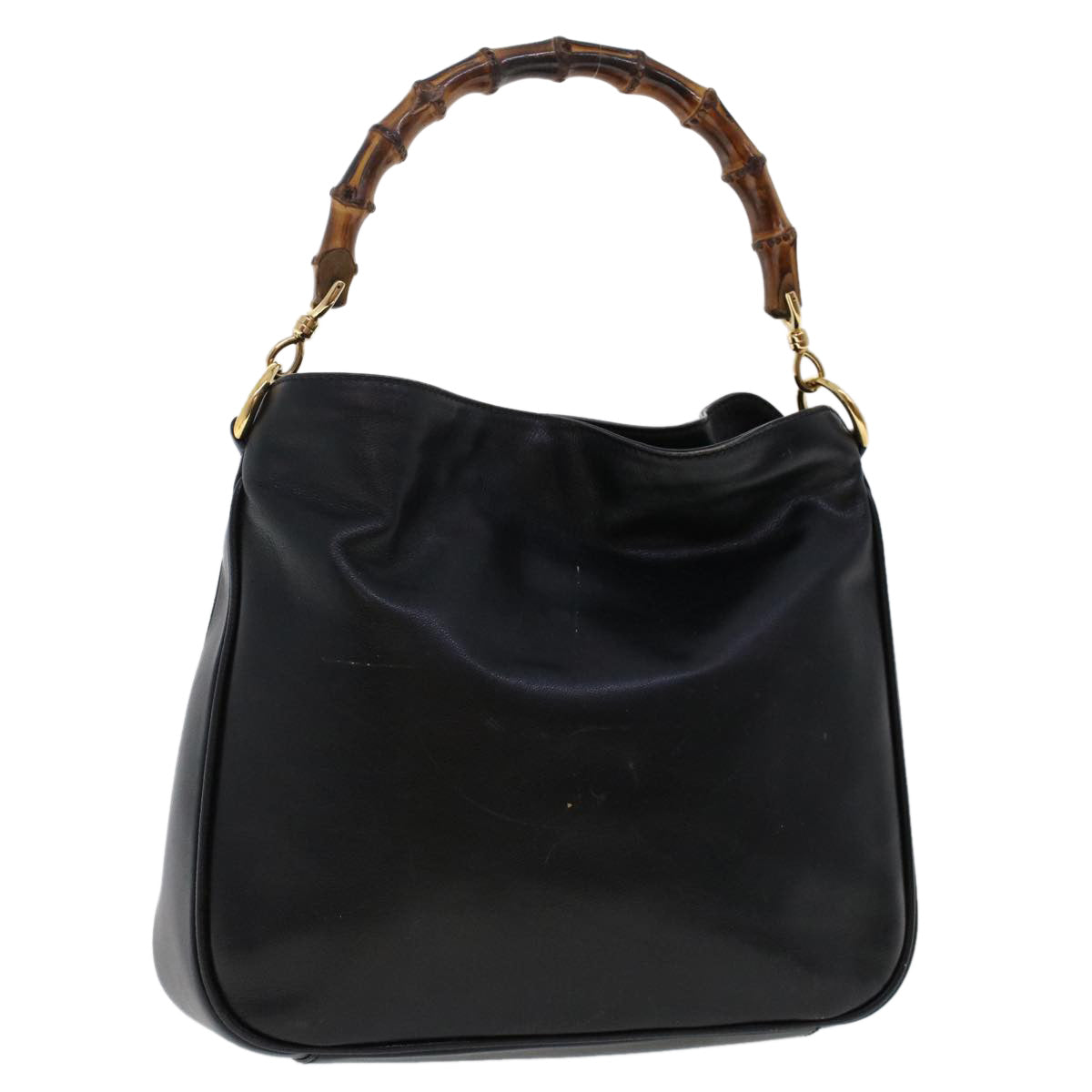 GUCCI Bamboo Shoulder Bag Leather Black 0011638  bs6460