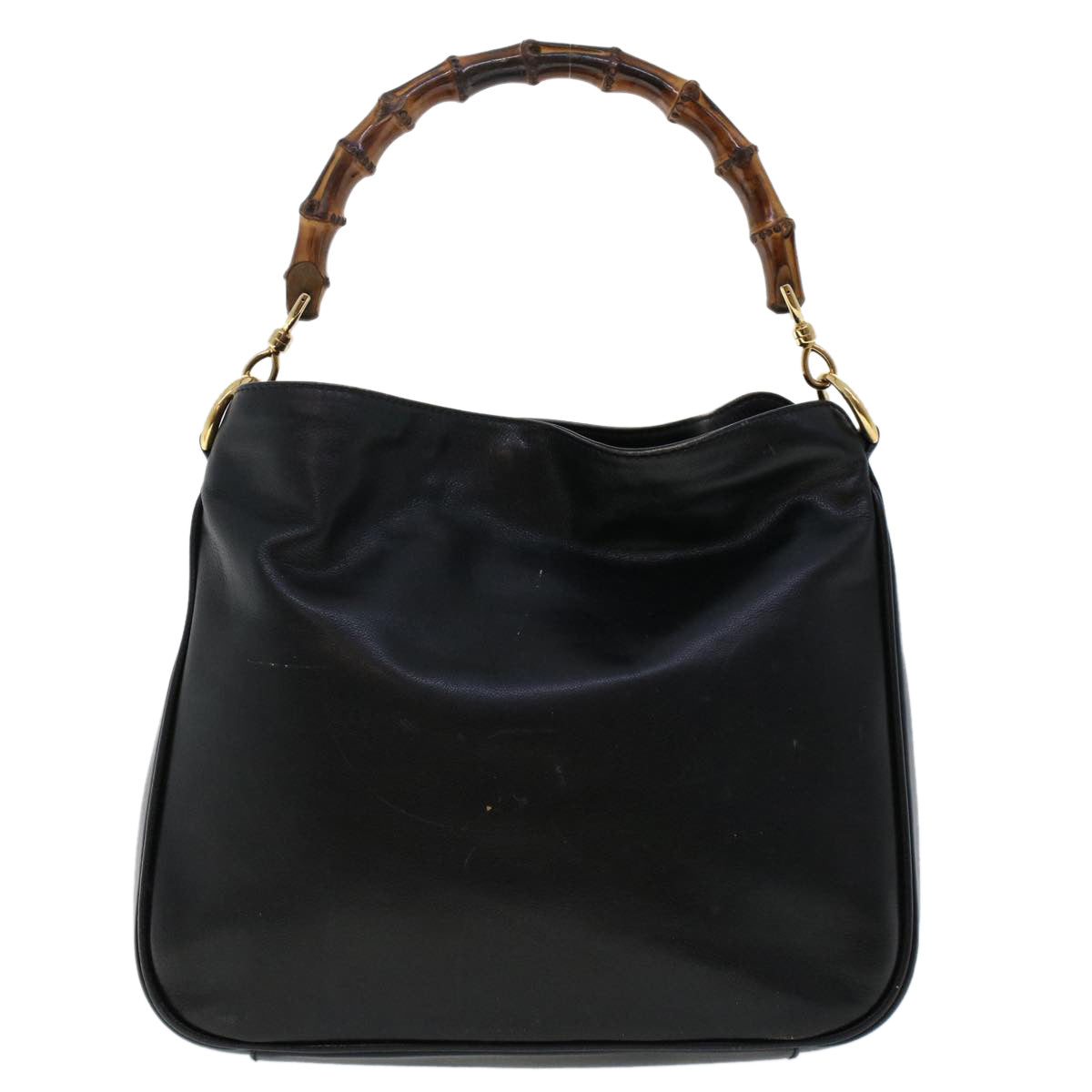 GUCCI Bamboo Shoulder Bag Leather Black 0011638  bs6460