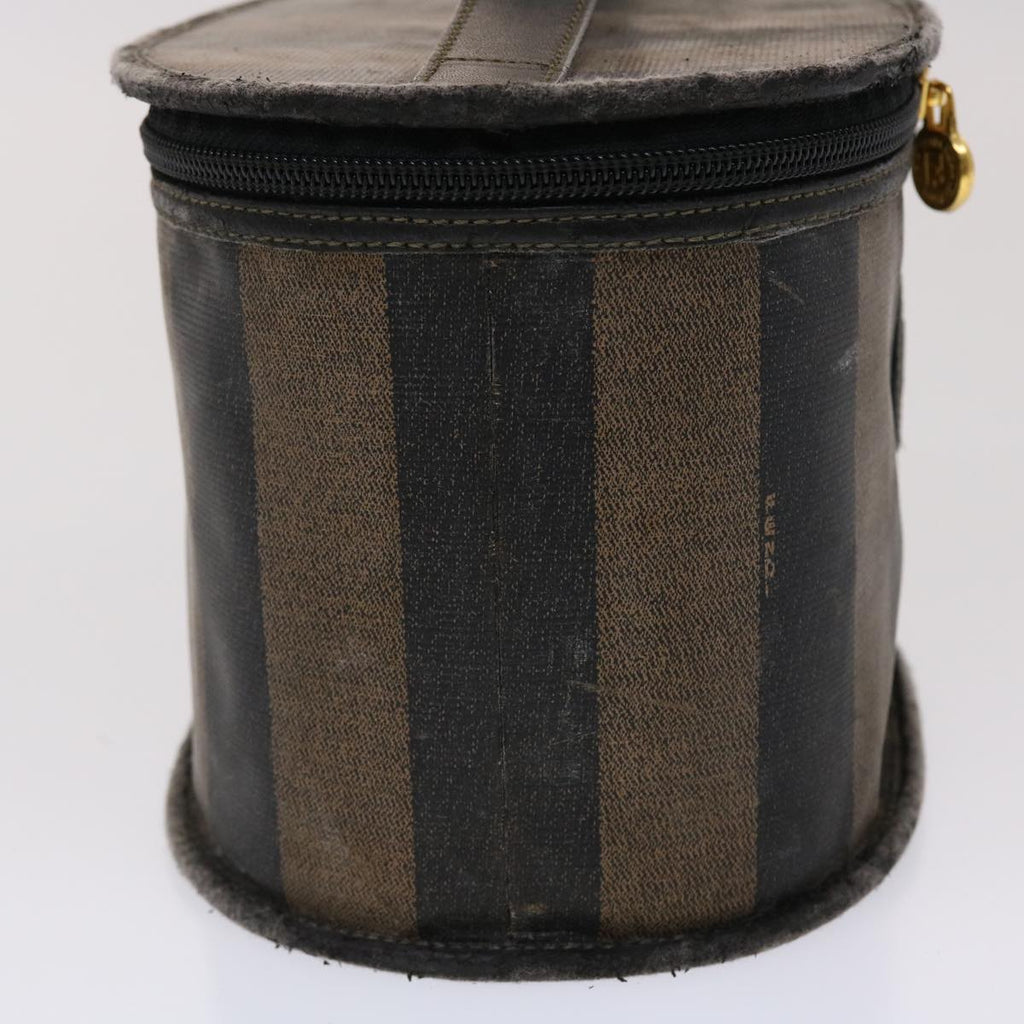 FENDI Pecan Canvas Vanity Cosmetic Pouch Black Brown  bs6461